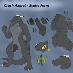 1boy anthro crash_azarel crashazarel dragon erection full-length_portrait full_length furry horns humanoid_penis lizard male male_only model_sheet penis portrait scalie solo standing