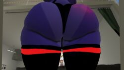 ass_focus bonnie_(fnaf) fat_ass femboy handprint lagomorph mario purple_body solo_male vrchat