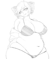 1girls 2d 2d_(artwork) ahoge ass bbw belly belly_overhang big_breasts black_and_white bra breasts chubby chubby_female cleavage curvaceous curvy curvy_female curvy_figure eyelashes fat_ass fat_female fat_thighs female female_only huge_breasts huge_thighs imkahim kasane_teto large_breasts love_handles navel overweight overweight_female panties sketch skindentation smile solo solo_female thick_thighs thighs twin_drills underwear utau voluptuous voluptuous_female white_background wide_hips