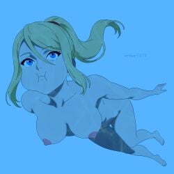1girls arthur4272 barefoot big_breasts feet female metroid navel nintendo nipples nude samus_aran skinny_dipping solo swimming tagme underwater water