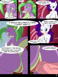 1futa 1girls 2016 anthro anthrofied ass barb_(mlp) comic dialogue dragon english_text equine female friendship_is_magic furry futanari futarare hair horn intersex mammal my_little_pony pussy rarity_(mlp) rule_63 smooth_skin spike_(mlp) suirano temptation_(suirano) temptation_tales_(suirano) text unicorn vagina vaginal_penetration