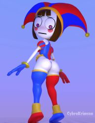 3d animated ass cybrokrimson jester jojomingles pomni_(the_amazing_digital_circus) tagme the_amazing_digital_circus twerking video