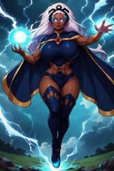 ai_generated ass big_ass big_breasts breasts cameltoe dark-skinned_female dark_skin huge_breasts large_breasts marvel marvel_comics ororo_munroe storm_(x-men) thick_thighs white_hair x-men