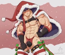 balls bara big_penis bulge christmas fire_emblem flaccid ike_(fire_emblem) male male_only muscles muscular nintendo penis solo solo_male wolfshirtart