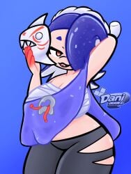 1girls breasts danidrawz female hourglass_figure octoling pussy shiver_(splatoon) splatoon tagme