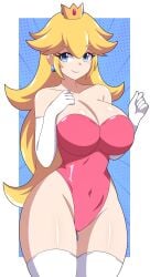 abysswatchers blonde_hair breasts female female_only mario_(series) nintendo princess_peach solo