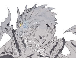 alasurth ambiguous_gender capcom claws cum dragon fellatio feral feral_on_feral flying_wyvern lagiacrus leviathan_(mh) male messy monochrome monster_hunter open_mouth oral penis rathalos scales sex simple_background solo_focus spread_legs spreading tongue tongue_out video_games yellow_eyes