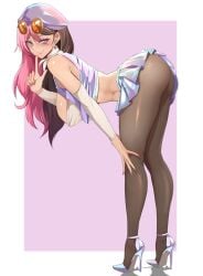 1girls ass blush breasts brown_hair eyewear_on_head female fingernails glasses heels heterochromia high_heels lainart large_breasts long_legs looking_at_viewer multicolored_hair neo_(rwby) pantyhose pink_hair pussy rwby short_skirt skirt split-color_hair stiletto_heels sunglasses sunglasses_on_head teasing teasing_viewer tights two-tone_hair uncensored very_high_heels