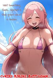 bad_end beach bikini bikini_top breast_deflation breast_reduction breast_shrinkage breast_shrinking cleavage cursed_item deep_cleavage flat_chest flat_chested flatifier gigantic_breasts huge_breasts massive_breasts small_breasts tagme