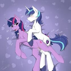 2016 ambiguous_penetration blue_hair blush brother brother_and_sister cum cum_inside cutie_mark duo equine female feral feral_on_feral friendship_is_magic fur hair hi_res hooves horn incest looking_back lying male mammal messy multicolored_hair my_little_pony navel on_side open_mouth open_smile panting pattern_background penetration purple_fur pussy sex shining_armor_(mlp) sibling simple_background sister smile sound_effects straight twilight_sparkle_(mlp) twotail813 unicorn white_fur