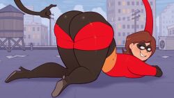 1girls animated ass_up big_ass big_breasts black_boots black_gloves black_mask bodysuit boots brown_hair city city_background elastigirl expansion finger_poking gloves heel_boots helen_parr heroine kneeling laying_down less_than_30_seconds light-skinned_female light_skin live2d long_gloves mask masked masked_female poking poking_ass powers red_bodysuit red_suit ridiculouscake sound suit superheroine superpowers tagme the_incredibles thigh_boots thin_waist tight_bodysuit tight_clothing tight_suit using_powers using_superpowers video wide_hips