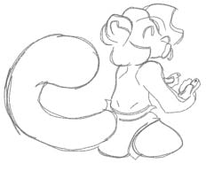 abdl babyfur diaper diaper_only distracted furry pacifier sketch solo solo_focus