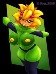 1girls anthro anthrofied ass breasts breasts female flora_fauna plant plant_girl plant_humanoid plantie plants_vs._zombies plants_vs_zombies popcap_games presenting pussy solar_flare_(pvz) sunflower_(pvz)