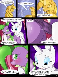 1futa 1girls 2016 anthro anthrofied barb_(mlp) comic dialogue dragon english_text equine female friendship_is_magic furry futanari futarare hair horn intersex mammal my_little_pony penis rarity_(mlp) rule_63 smooth_skin spike_(mlp) suirano temptation_(suirano) temptation_tales_(suirano) text twilight_scepter_(mlp) unicorn