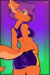 amazinggwen anthro canine female female_only furry kincaid shorts solo tagme