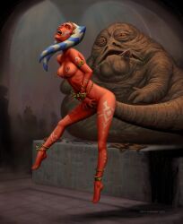 1boy 1girls ahsoka_tano alien alien_girl anal anal_penetration anal_sex drew_gardner female jabba_the_hutt lifted male male_penetrating_female painal petite pierced_nipples rape sex sex_slave slave slavegirl star_wars star_wars:_the_clone_wars