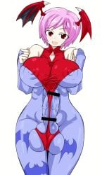 1futa 2d absurd_res absurdres ball_squish balls big_balls big_breasts big_penis breasts clothed clothing darkstalkers erection female flat_chest flat_chested futa_only futanari huge_cock humanoid humanoid_penis kuguri_oimo light-skinned_female light-skinned_futanari light_skin lilith_aensland mostly_clothed penis penis_under_clothes pink_hair solo solo_female succubus testicles_under_clothes thighs wings_on_head