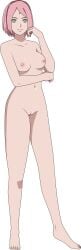 1girls absurd_res boruto:_naruto_next_generations female female_only forehead_jewel forehead_mark hairband_only hairless_pussy human lionprideart naruto nude nude_female pink_hair_female sakura_haruno solo transparent_background