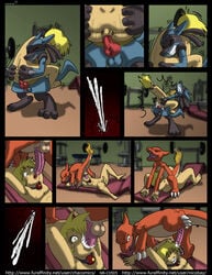 anal anal_penetration anal_sex animal_genitalia animal_penis anthro arm_grab armpits ass ass_grab canine canine_penis chacomics charmeleon clenched_teeth closed_eyes comic cum cum_in_ass cum_in_mouth cum_inside duo erection facefuck fangs fellatio fire forced forced_oral fuckboy fur gay hand_on_ass human interspecies knot lizard lucario male male/male male_only male_pokemon/male_human mammal nicobay_(artist) nintendo oral oral_penetration orgasm_face penetration penis penis_size_difference pokemon pokemon_(species) pokephilia rabin reptile ribbed_penis scalie sex sitting_on_penis spikes suspended_congress teeth video_games yaoi