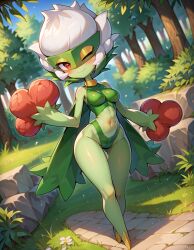 1girls ai_generated flora_fauna green_body green_skin plant_girl pokemon pokemon_(species) roserade