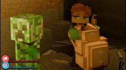 1girls 3d 3d_animation alex_(minecraft) ambiguous_prey animated big_breasts creeper_(minecraft) digestion_noises green_eyes holding_object huge_breasts hyper_belly less_than_30_seconds light-skinned_female light_skin looking_at_another loop looping_animation minecraft mojang orange_hair stomach_noises struggling_prey tagme video vore vore_belly weirderworkz