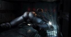 alert ass_focus butt_jiggle clothed daemoncollection male male_focus male_only metal_gear_solid skintight_bodysuit solid_snake solo_male tagme video