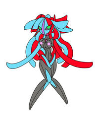 1girls alternate_species breasts deoxys female fusion gb_of_bs human mirai_(pokemon) nintendo pokemon pokemon_(species) pokemon_ranger tiffany_(pokemon)