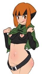 clothes color female female_only gardenia_(pokemon) gym_leader heart_cutout human kei_(bekei) licking_lips nintendo nipples pokemon pokemon_dppt solo tagme