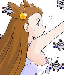 00s 1girls breasts brown_hair coil_(pokemon) female gomatarou gym_leader human human_only jasmine_(pokemon) jasmine_(pokemon_gsc) light-skinned_female light_skin long_hair magnemite nintendo pokemon pokemon_(species) pokemon_gsc