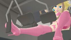blonde_hair blue_eyes car clipping driving feet foot_fetish high_heels inside_car leggings lingerie mr_plushgore pedal_pumping princess princess_peach