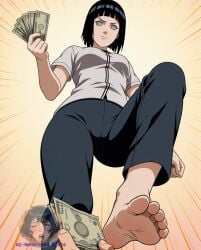 ai_generated ai_generated_sluts cameltoe female financial_domination findom foot_fetish fully_clothed fully_clothed_female hyuuga_hinata money