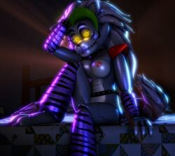 1girls 3d 4k animatronic anthro bedroom bedroom_eyes breasts claws disboi215 female five_nights_at_freddy's five_nights_at_freddy's:_security_breach five_nights_at_freddy's_4 fnaf furry glowing_eyes green_claws green_hair grey_body hand_in_hair hand_on_head highres looking_at_viewer naked naked_female nude nude_female pink_nipples red_shoulder_pads robot roxanne_wolf_(fnaf) sfm shoulder_pads silver_body silver_hair sitting_on_bed source_filmmaker spiked_belt spiked_bracelet two_tone_body wolf wolf_ears wolf_girl wolf_tail yellow_eyes