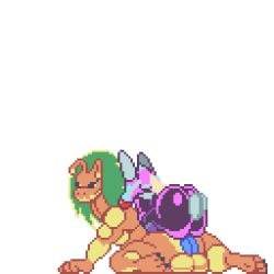 2boys alien anal anal_sex animated anthro anus ass balls bouncing_ass cum cum_drip cum_in_ass cum_inside cumshot ejaculation excessive_cum fox_tail furry game_cg gay gay_sex male male/male pixel_animation pixel_art ses_vanbrubles sex size_difference star_spawn