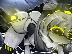 1girls airfryer87 ass_up female_focus female_only glitch_productions j_(murder_drones) murder_drones serial_designation_j tagme yellow_eyes yellow_light