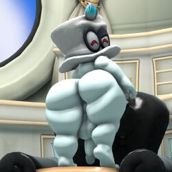 1:1 3d_(artwork) anthro ass backsack balls ballsack big_balls big_penis blue_hair bonneter cappy_(mario) clothing digital_media_(artwork) flaccid for_a_head genitals ghost hair hat headgear headwear hi_res huge_balls huge_cock humanoid humanoid_genitalia humanoid_penis logdoesrenders looking_at_viewer male mario_bros narrowed_eyes nintendo nipples object_head penis presenting presenting_hindquarters red_eyes slightly_chubby smile smiling_at_viewer solo spirit standing super_mario_odyssey teapot_(body_type) thick_thighs white_body