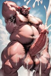 ai_generated anthro armpit_hair balls beard chest_hair chubby chubby_male cum cum_in_armpit cumshot fat fat_male furry furrypornaddiction huge_balls huge_cock male obese obese_male penis pig pubes solo sweat sweaty veiny_penis
