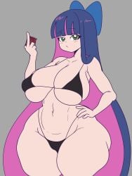 1girls ass big_ass bikini bottom_heavy breasts condom fat_ass female female_focus female_only huge_ass huge_breasts inakotho looking_to_viewer middle_finger panty_&_stocking_with_garterbelt stocking_anarchy thick_thighs wide_hips