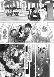 ahe_gao cat_ears cat_girl censored cheshire_cat cheshire_cat's_welcome_to_wonderland cheshire_cat_(monster_girl_encyclopedia) comic doujin english_text fellatio mind_break monster_girl_encyclopedia sex straight tagme text