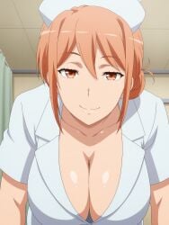 1girls ai_generated anipai bottomless bottomless_female my_teen_romantic_comedy_snafu nurse nurse_cap orange_hair uncensored yuigahama_yui's_mother