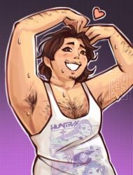 armpit_fetish armpit_hair armpits bear bobby_(kpop_demon_hunters) chest_hair cute facial_hair father_figure fetish gay_bear hairy_armpits hairy_male heart_pose kpop_demon_hunters male male_only smell_fetish wafflesbun