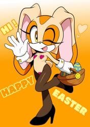 1girls anthro anthro_only breasts cream_the_rabbit cub easter eyebrows eyelashes female female_cub female_only fur furry furry_female furry_funnychan furry_only gloves holidays leggings legs legs_up mobian_(species) rabbit rabbit_girl sega solo solo_female sonic_(series) sonic_the_hedgehog_(series) stockings tail young_female younger_female