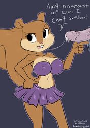 anthro armpits balls big_breasts breasts chochi cum cum_in_mouth cum_inside duo english_text erect_nipples erection faceless_male female male mammal nickelodeon nipple_bulge nipples penis rodent sandy_cheeks skoon smooth_skin spongebob_squarepants squirrel text