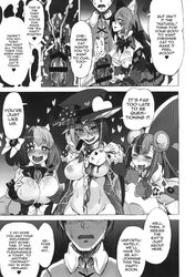 1boy 4girls ahe_gao cat_ears cat_girl censored cheshire_cat cheshire_cat's_welcome_to_wonderland cheshire_cat_(monster_girl_encyclopedia) comic doujin english_text handjob mind_break monster_girl_encyclopedia straight tagme text