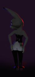 3d_(artwork) 6:13 anthro anus anus_peek ass blue_light clothing corset digital_media_(artwork) disney female hi_res judy_hopps lagomorph leggings legwear leporid lingerie looking_at_viewer looking_back mammal pose presenting rabbit red_light simple_background sinicalsix solo spread_butt spreading thong topwear underwear zootopia