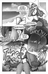 ambiguous_gender ambiguous_species anthro ass beach between_breasts big_breasts big_butt bikini body_between_breasts bottomwear breasts butt_crush camel_toe canid canine chest_tuft claws cliff cliffside_(terrain) clothed clothing cloud crush destruction dialogue digital_media_(artwork) disney duo english_text extreme_size_difference fangs feet female finger_claws fox fur group headdress headgear hi_res larger_anthro larger_female looking_down looking_up macro macro_anthro macro_female maid_marian male male/female mammal micro micro_anthro micro_between_breasts micro_in_cleavage micro_male monochrome multicolored_body navel open_mouth outside panicking rai_kun red_fox robin_hood robin_hood_(disney) sand seaside signature sitting size_difference smaller_anthro smaller_male smile sound_effects speech_bubble swimwear tail teeth text thick_thighs toe_claws tongue topwear true_fox tuft two-piece_swimsuit two_tone_body underwear upskirt upskirt_view water watermark