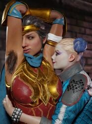 2girls 3d armpit_fetish armpit_focus armpit_smelling armpit_sniffing armpits blender clothed dc diana_prince hairy hairy_armpits harleen_quinzel harley_quinn harley_quinn_(suicide_squad_game) smelling smelling_armpit sniffing sniffing_armpit suicide_squad:_kill_the_justice_league wonder_woman wonder_woman_(suicide_squad_game) yuri