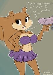 anthro armpits balls big_breasts breasts chochi cum cum_in_mouth cum_inside duo english_text erect_nipples erection faceless_male female male mammal nickelodeon nipple_bulge nipples penis rodent sandy_cheeks skoon smooth_skin spongebob_squarepants squirrel text