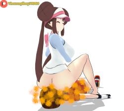 (theusagiboy1406) 3d 3d_(artwork) 3d_model 3d_render ass ass_focus ass_on_face bare_ass bare_legs barefoot blue_eyes bottomless breasts brown_hair facefarting facesitting fart fart_cloud fart_fetish farting farting_in_face farts female green_eyes groping hair_bun hat may_(pokemon) mikumikudance mmd patreon_logo pokemon red_shirt rosa_(pokemon) twintails white_background yuri