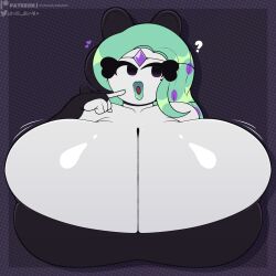 1:1 1girls 2020s 2025 absurd_res absurdres anthro artist_name big_breasts breasts bust_portrait creatures_(company) creatures_inc. fan_character female game_freak gen_5_pokemon generation_5_pokemon green_hair green_lipstick huge_breasts hyper_breasts legendary_pokemon lewd_bun_64 massive_breasts melobun_(strugglebunny) meloetta mythical_pokemon nintendo pokemon pokemon_bw purple_eyes solo solo_female strugglebunny white_body white_skin