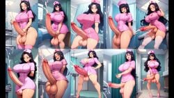 ai_generated cum futanari intersex multiple_girls nurse perchance_ai pink_nurse_outfit